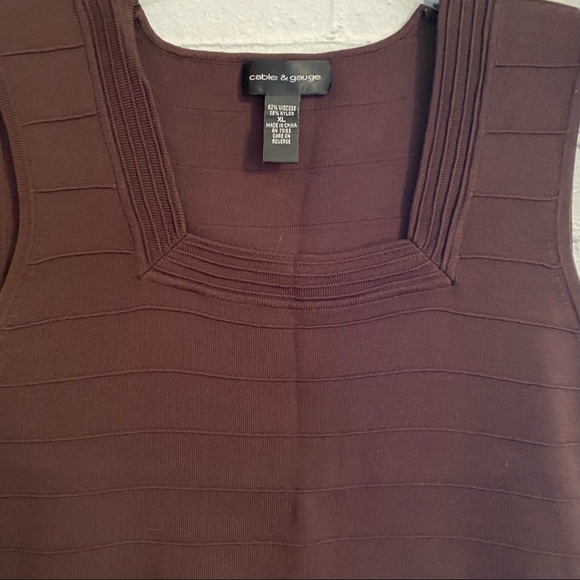 Cable & Gauge Tops - Cable & Gauge Brown Sleeveless Tank Top Size XL